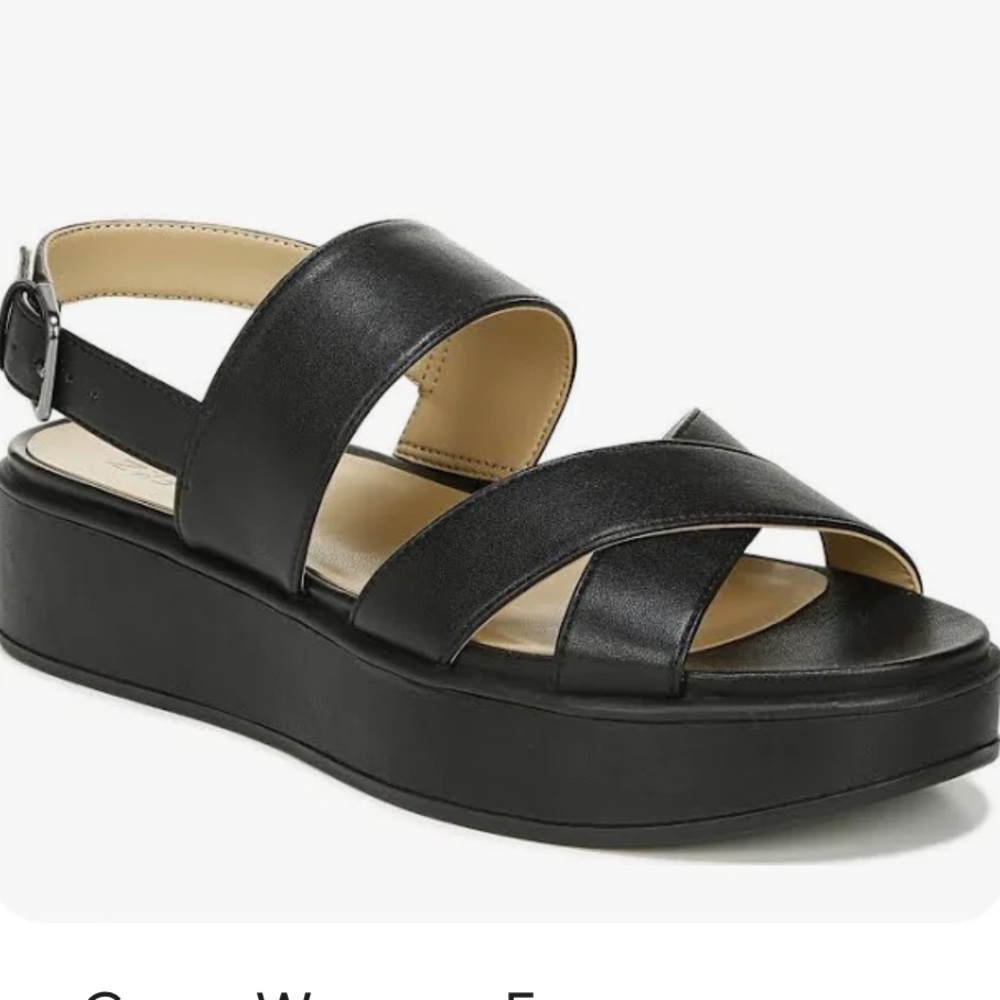 Naturalizer Black Platform Slingback Sandals